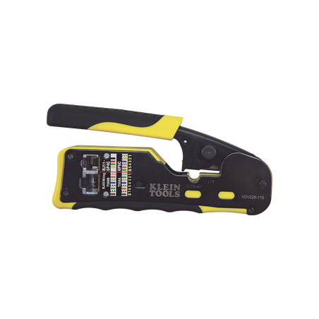 Ponchadora/Pelacables/Cortacables con Matraca para Conectores Pass-Thru RJ45 y Conectores Estándar RJ11/RJ12.