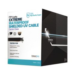 Cable UTP Categoría 5e para Exterior / 24AWG 4 Pares / Conductor Cobre Desnudo / Cubierta LDPE Negra Resistente a Rayos 