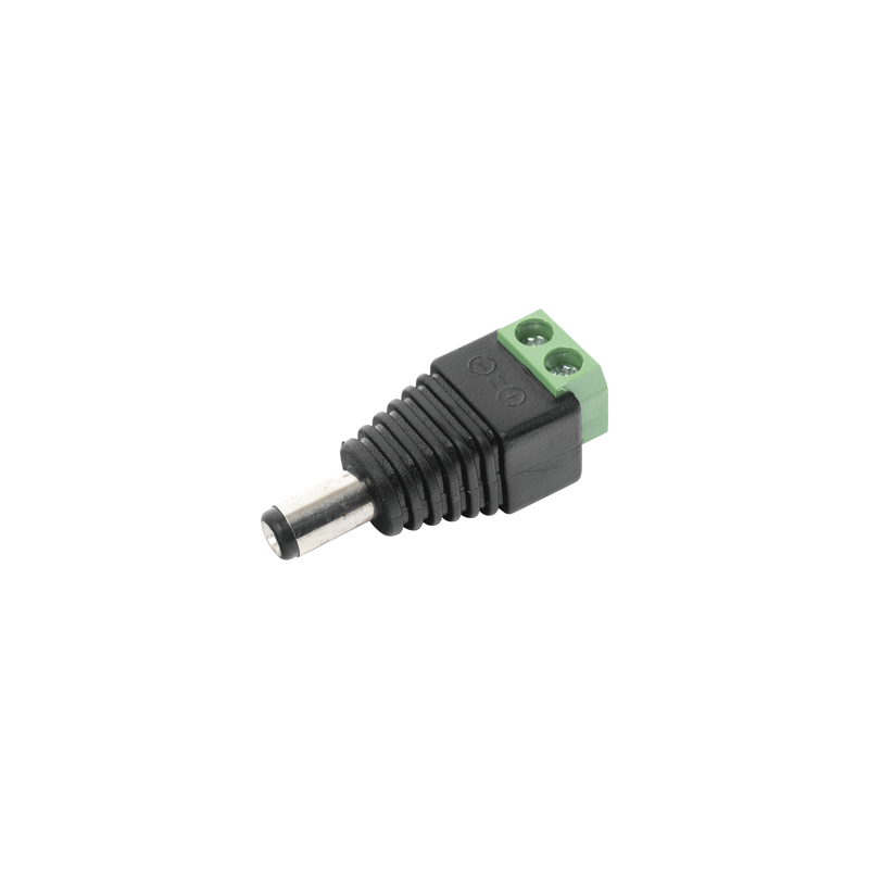 Adaptador Macho Tipo Jack de 3.5 mm (0.14 Pulgadas) Polarizado de 12 Vcc / Terminales Tipo Tornillo / Polarizado (+/-) /