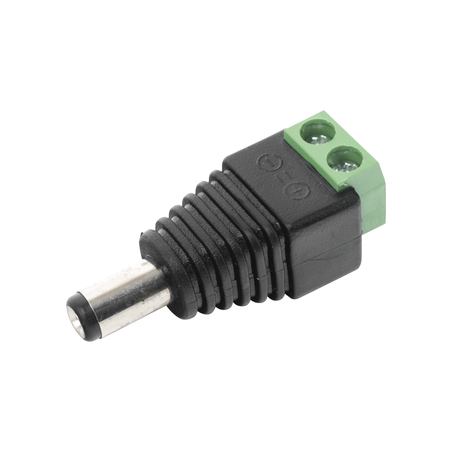 Adaptador Macho Tipo Jack de 3.5 mm (0.14 Pulgadas) Polarizado de 12 Vcc / Terminales Tipo Tornillo / Polarizado (+/-) /