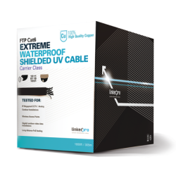 Bobina de Cable de 305 Metros (1000 Pies) Cat6+ Calibre 23 Exterior Blindado Tipo FTP para Climas Extremos, UL, Color Ne