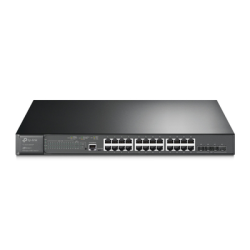 Switch L2+ Omada PoE+ / 24 Puertos PoE+ 10/100/1000 Mbps / 4 Puertos SFP+ 10G / 2 Puertos Consola (RJ45 y microUSB) / Ad