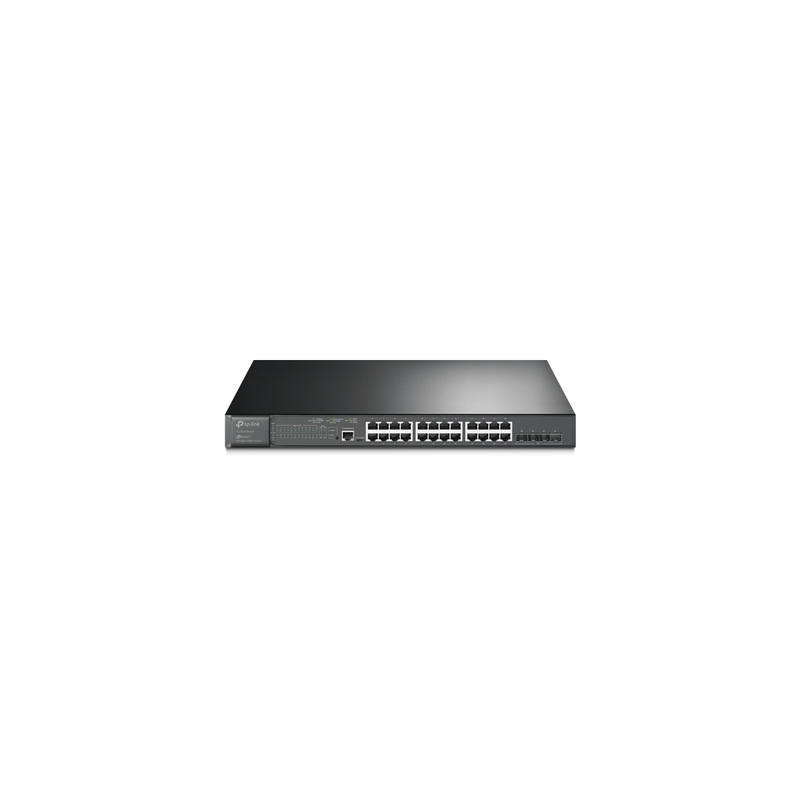 Switch L2+ Omada PoE+ / 24 Puertos PoE+ 10/100/1000 Mbps / 4 Puertos SFP+ 10G / 2 Puertos Consola (RJ45 y microUSB) / Ad