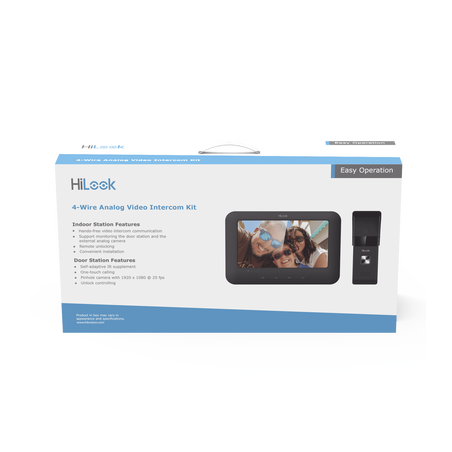Kit de Videoportero Analógico con Pantalla LCD a Color de 7" / Frente de Calle para Exterior IP65 / Salida de Relevador 