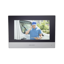 Monitor Hibrido IP WiFi Touch Screen 7" para DS-KIS303P / Vídeo en Vivo / PoE Estándar / Apertura Remota / Llamada Entre