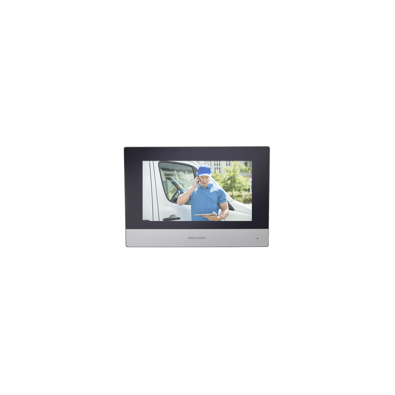 Monitor Hibrido IP WiFi Touch Screen 7" para DS-KIS303P / Vídeo en Vivo / PoE Estándar / Apertura Remota / Llamada Entre
