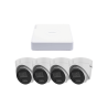 Kit IP 1080p (2 Megapixel) / NVR de 4 Canales con 4 Puertos PoE / 4 Cámaras IP Turret con Micrófono Integrado / ColorVu 