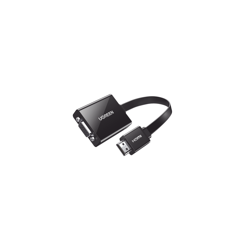 Adaptador HDMI a VGA / Resolución 1080P / Audio 3.5mm / Con Puerto Micro USB para Alimentación / Plug & Play / No Requie