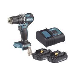 Rotomartillo/Taladro Inalámbrico SIN CARBONES, Broquero de 1/2", 1,700 RPM, 18V, Torque: 42 N.m C/2 Bat. (1.5Ah) y Carga