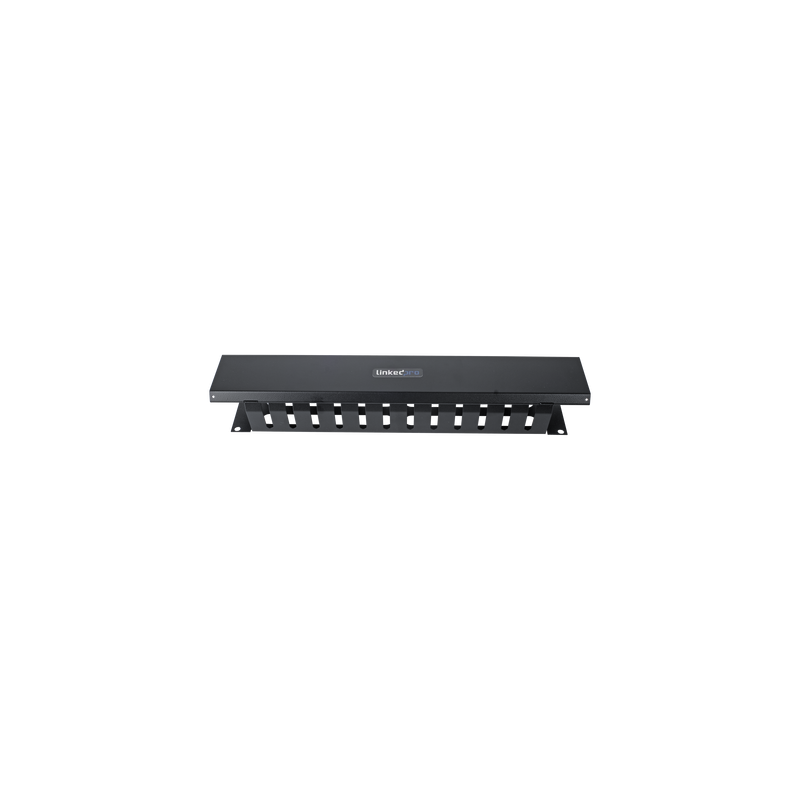 Organizador de Cables Horizontal de 2U para Rack de 19" con Cubierta Metálica