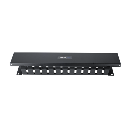 Organizador de Cables Horizontal de 2U para Rack de 19" con Cubierta Metálica