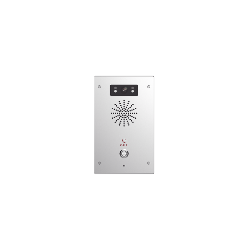 Video Intercomunicador IP, 2 líneas SIP, 2 relevadores con botón para llamada, Onvif, anti-vandálico, PoE, IP65 e IK10, 
