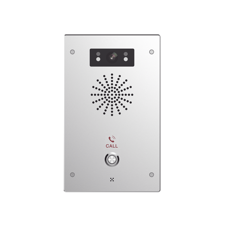 Video Intercomunicador IP, 2 líneas SIP, 2 relevadores con botón para llamada, Onvif, anti-vandálico, PoE, IP65 e IK10, 