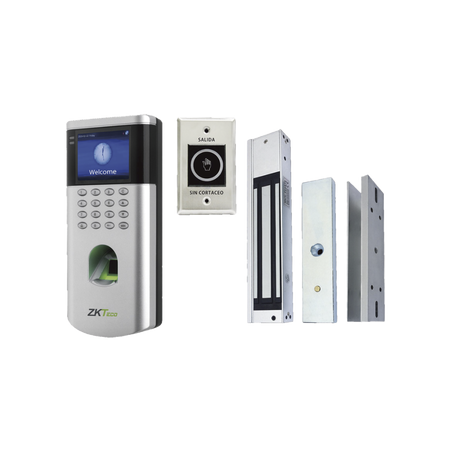 Kit Control de Acceso / Lector Huella y Tarjeta 125 kHz / 1,500 Huellas 5,000 Tarjetas / TCP/IP PUSH / Chapa Magnética