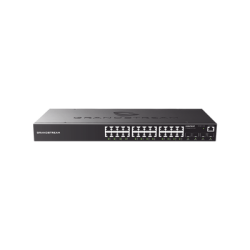 Switch PoE+ Administrable / 24 Puertos 10/100/1000 Mbps + 4 SFP / 360W PoE Total / Switching 56 Gbps / Cloud GWN Sin Cos