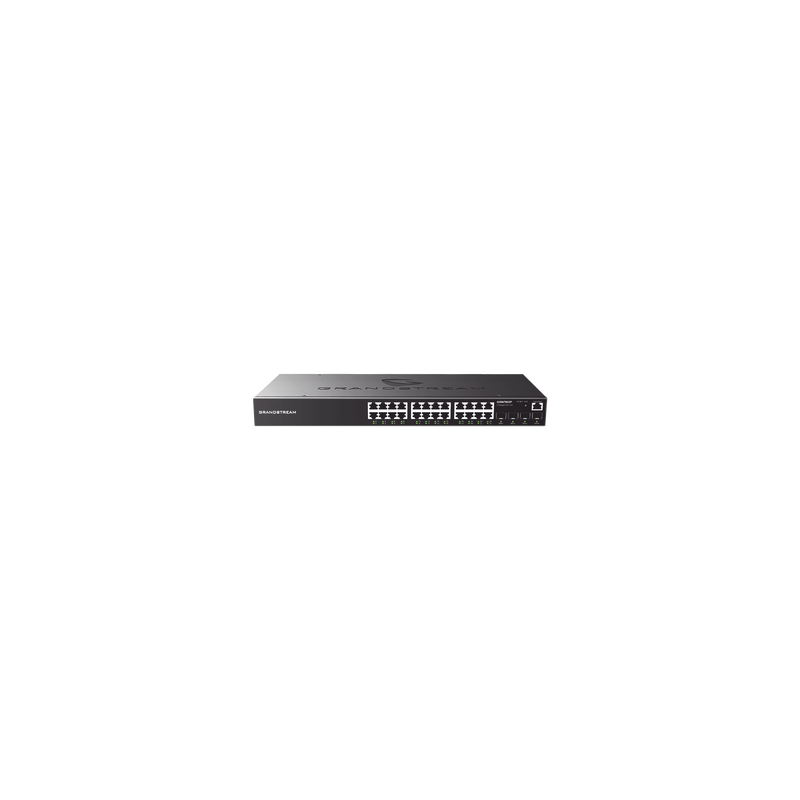 Switch PoE+ Administrable / 24 Puertos 10/100/1000 Mbps + 4 SFP / 360W PoE Total / Switching 56 Gbps / Cloud GWN Sin Cos