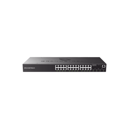 Switch PoE+ Administrable / 24 Puertos 10/100/1000 Mbps + 4 SFP / 360W PoE Total / Switching 56 Gbps / Cloud GWN Sin Cos
