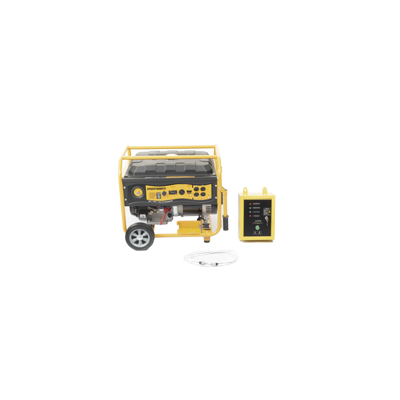 Generador a Gasolina / Planta de Emergencia con Encendido Automático, 6.5KW, 220Vac 2 Fases, Jaula con Ruedas para Fácil