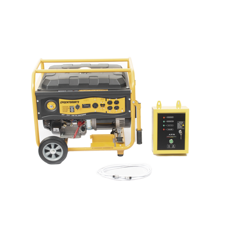 Generador a Gasolina / Planta de Emergencia con Encendido Automático, 6.5KW, 220Vac 2 Fases, Jaula con Ruedas para Fácil