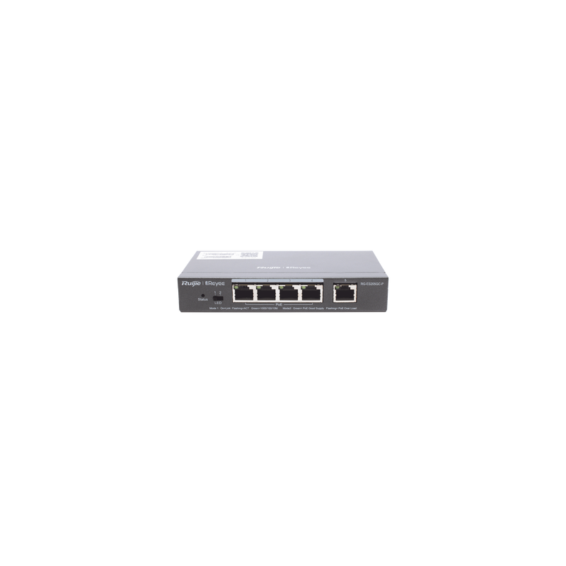Switch Administrable PoE con 5 puertos Gigabit, 4 PoE 802.3af/at, gestión gratuita desde la nube, 54w