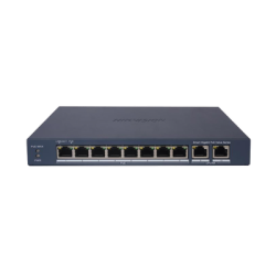 Switch Gigabit PoE+ / Administrable / 8 Puertos 1000 Mbps PoE+ / 2 Puertos 1000 Mbps de Uplink / Configuración Nube Hik-