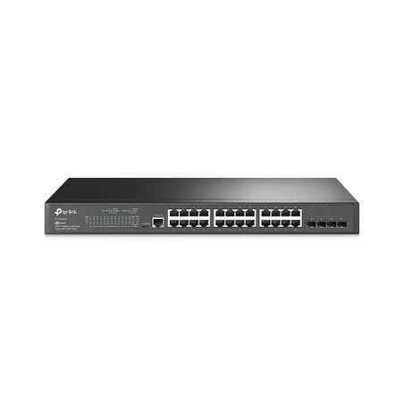 Switch Omada SDN Administrable / 24 puertos Gigabit y 4 puertos SFP / Funciones sFlow, QinQ y QoS / Administración centr