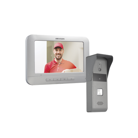 Kit de Videoportero Analógico con Pantalla LCD a Color de 7" / Frente de Calle para Exterior IP65 / Salida de Relevador 