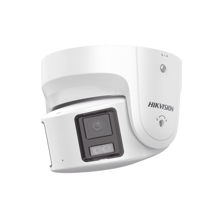 [PROTECCIÓN ACTIVA] Turret IP Panorámica 8 Megapíxel / 2 Lentes 4 mm (180°) / Imagen a Color 24/7 (ColorVu) / PoE / WDR 