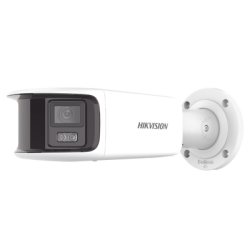 [FlexVu] [PROTECCIÓN ACTIVA] Bala IP Panorámica 8 Megapixel (4K) / 2 Lentes 4 mm (180°) / Imagen a Color 24/7 (ColorVu) 