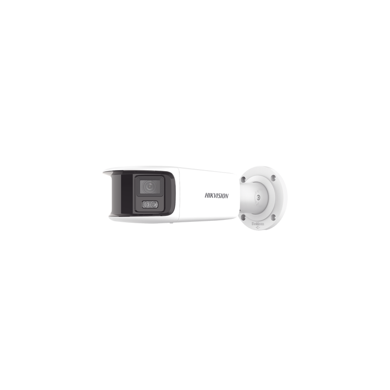 [FlexVu] [PROTECCIÓN ACTIVA] Bala IP Panorámica 8 Megapixel (4K) / 2 Lentes 4 mm (180°) / Imagen a Color 24/7 (ColorVu) 